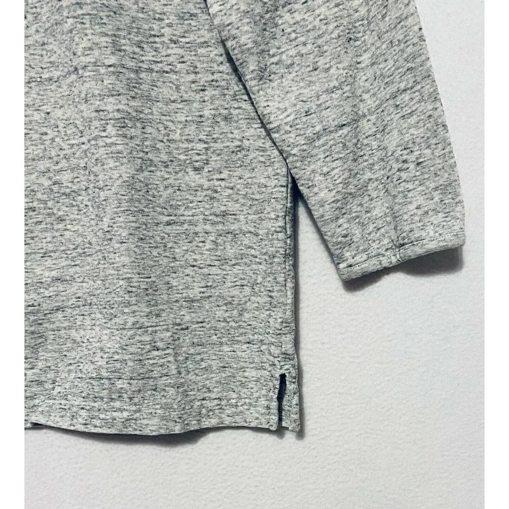 J Crew Womens Featherweight French Terry Sweatshirt Gray 3/4 Sleeve Medium